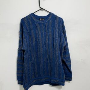 ITEM#9 merino sweater coogi style size Large 
21x27 

Good condition Dark blue